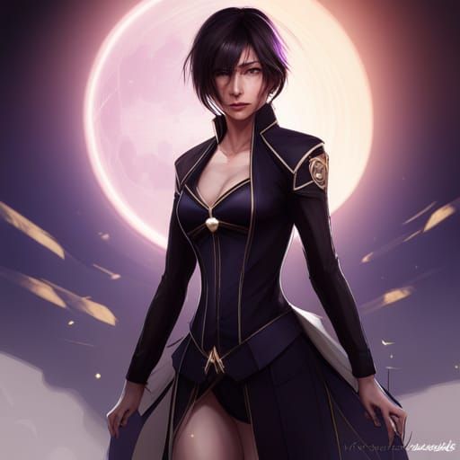 Rukia in Lightning Portrait with Black Butterfly