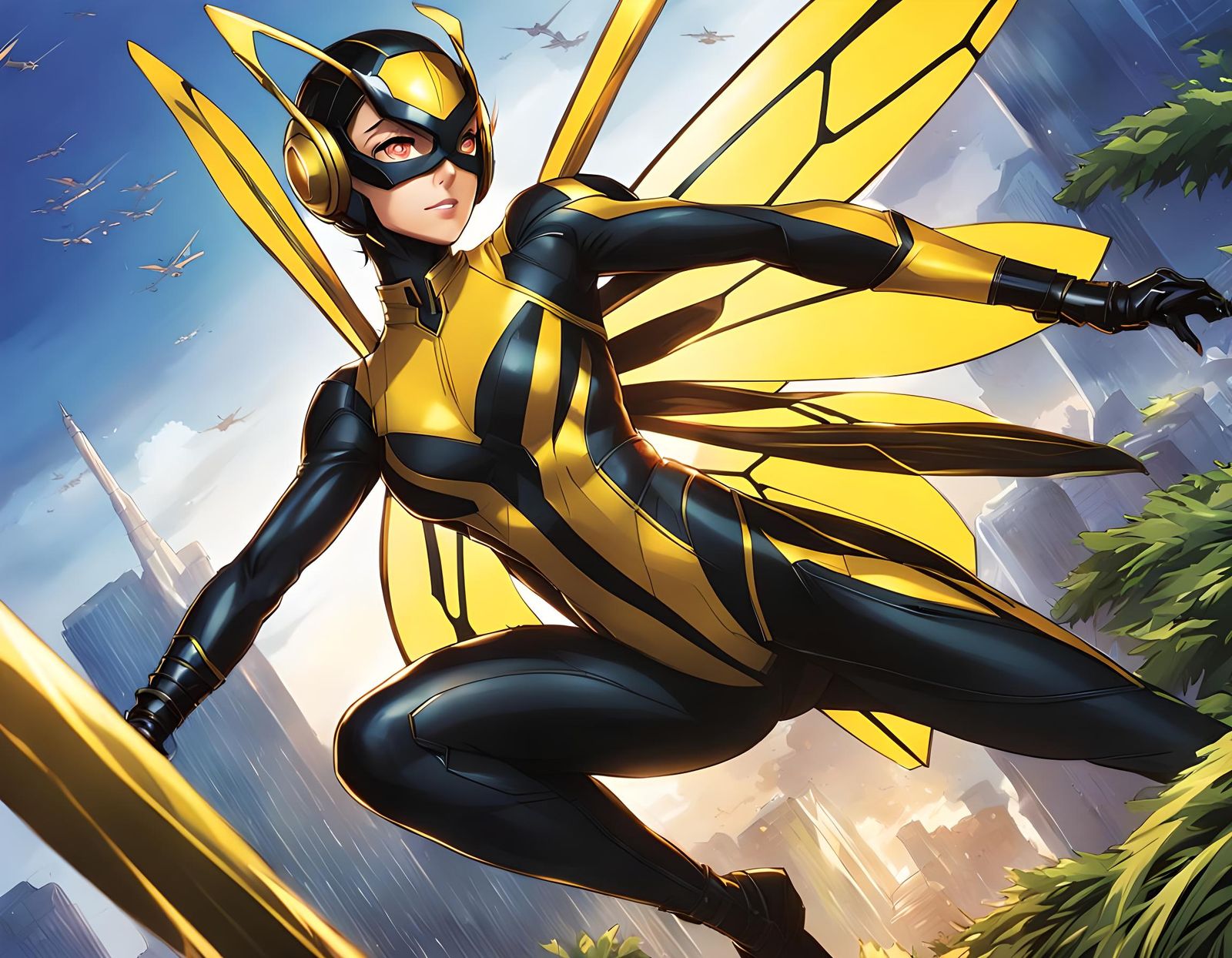 The Wasp in Anime Art Style