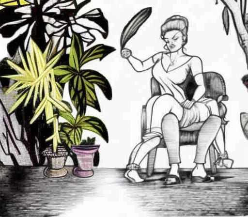 Woman in Jungle Setting