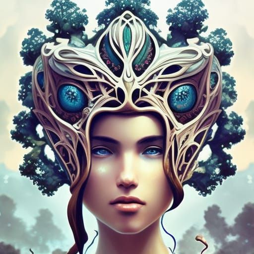 Tree of Life Portrait in Ethereal Fantasy Style