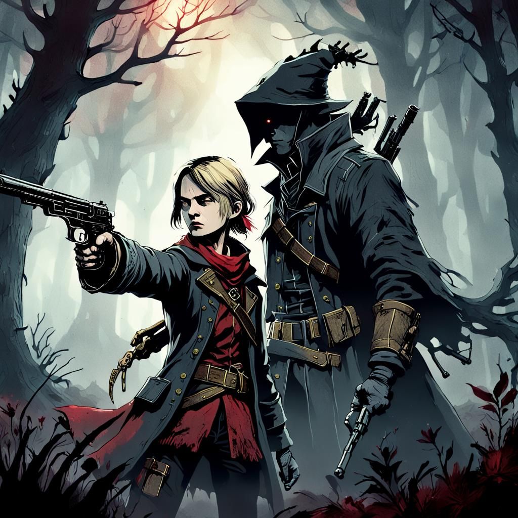 Dark Fantasy Illustration: Maria's Forest Encounter