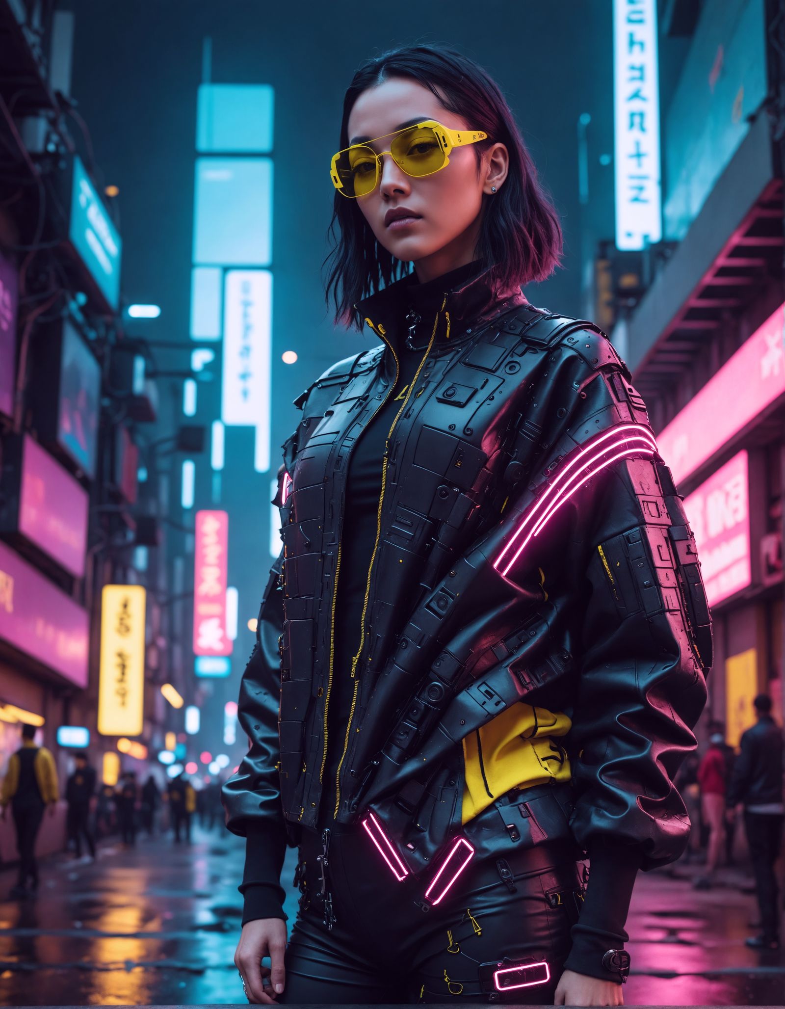 Cyberpunk Fashion in Neon Purple Robotics