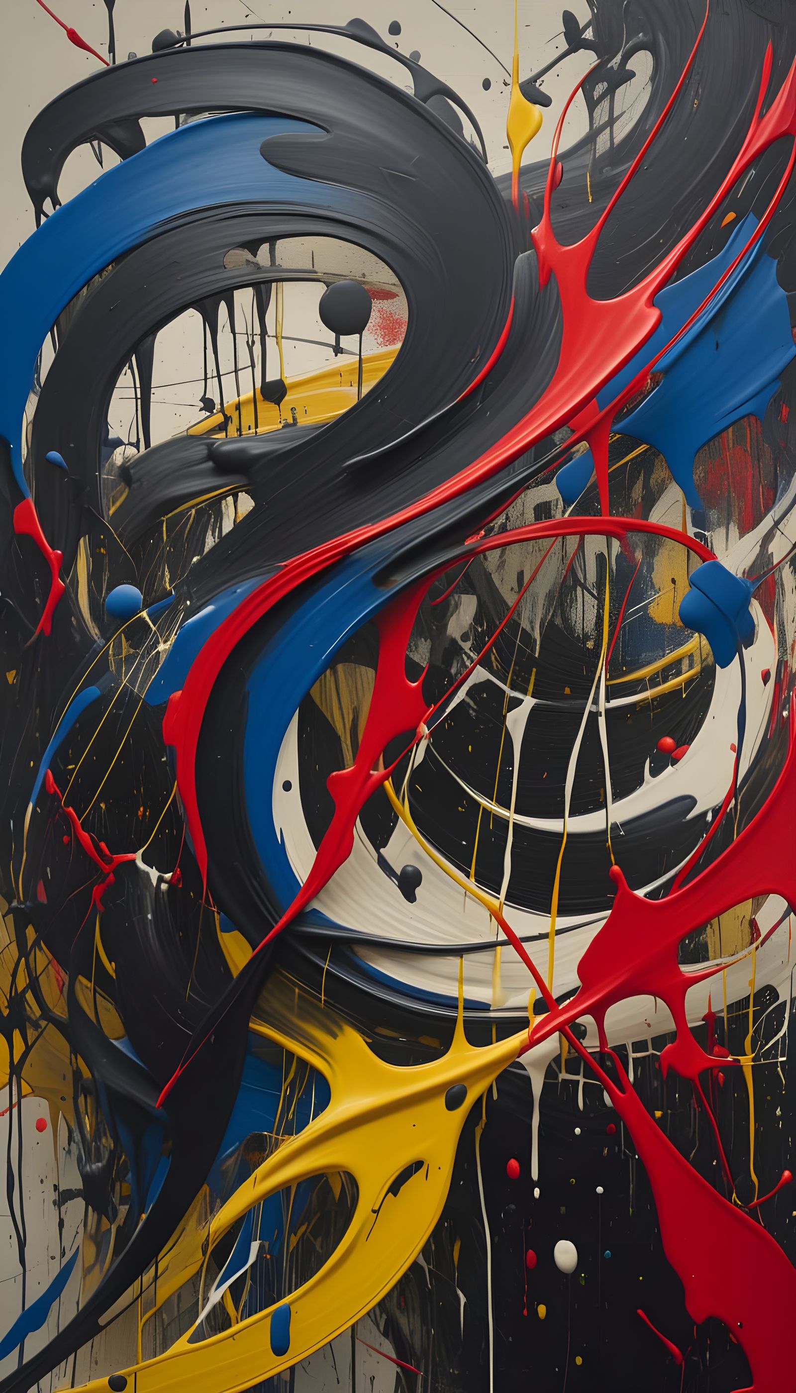 Abstract Expressionist Close-up in Impasto Style