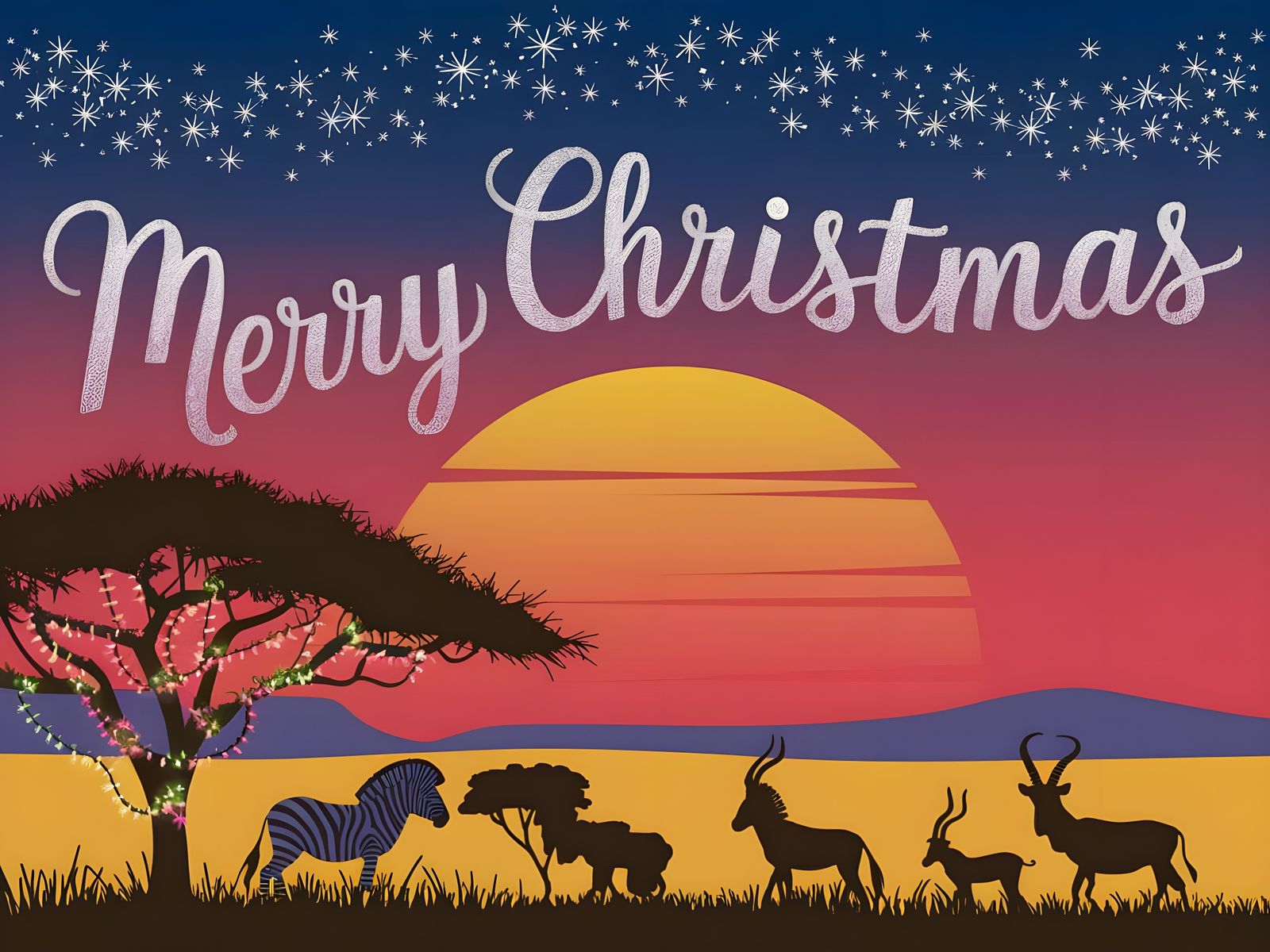 Sahara Christmas Sunset in Vibrant Colors