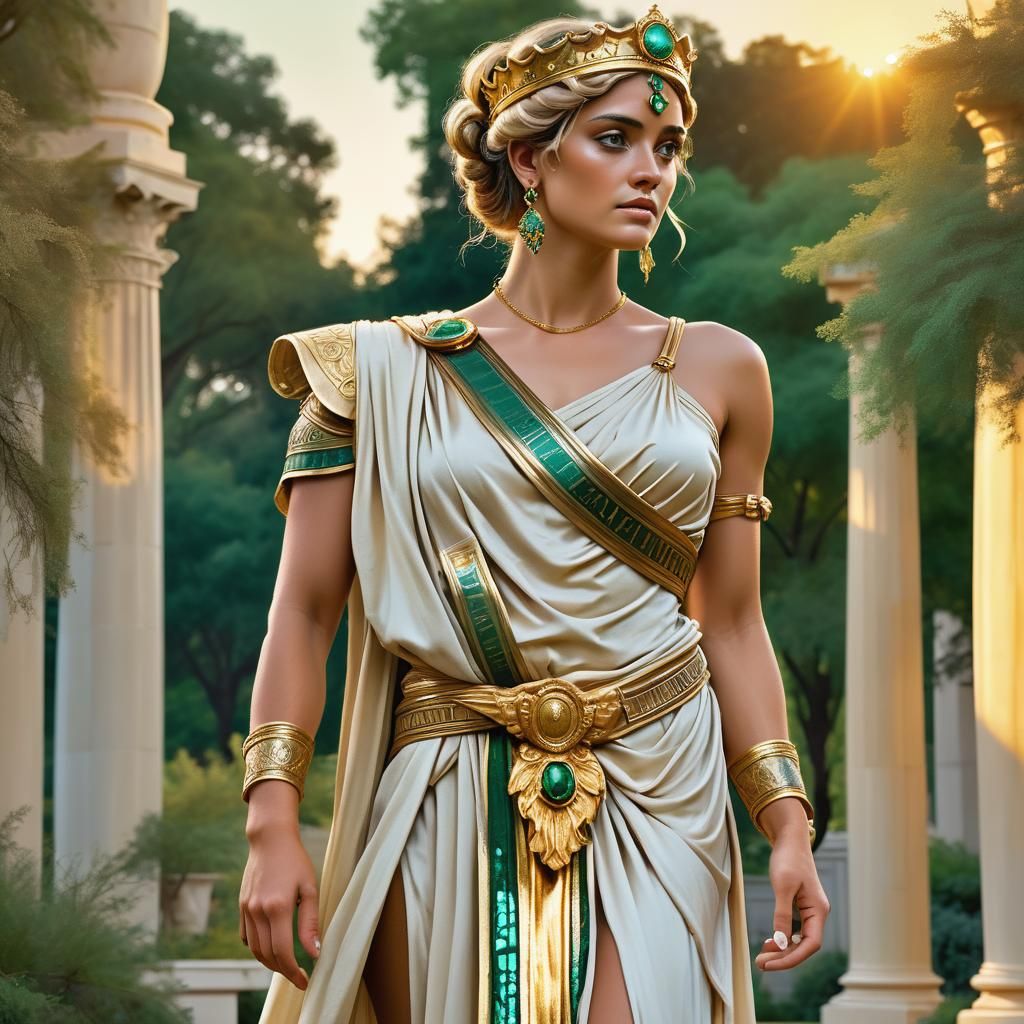 Hera, Greek Goddess, in a Golden Sunset