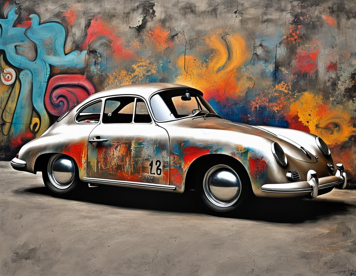 Dirty 1956 Porsche 356 Mural Art