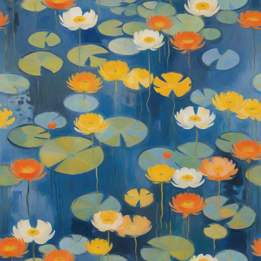 Vibrant Dichotomy: Impressionist Contrasts Unite in a Swirli...