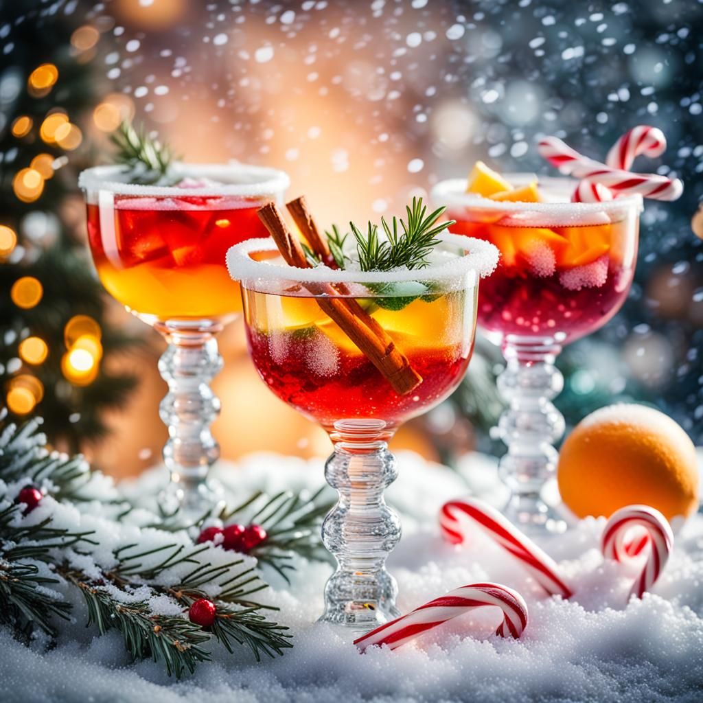 Festive Christmas Cocktails in Winter Wonderland