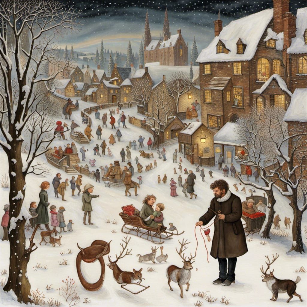 Portrait of the snowy weird and magical winter wonder-land