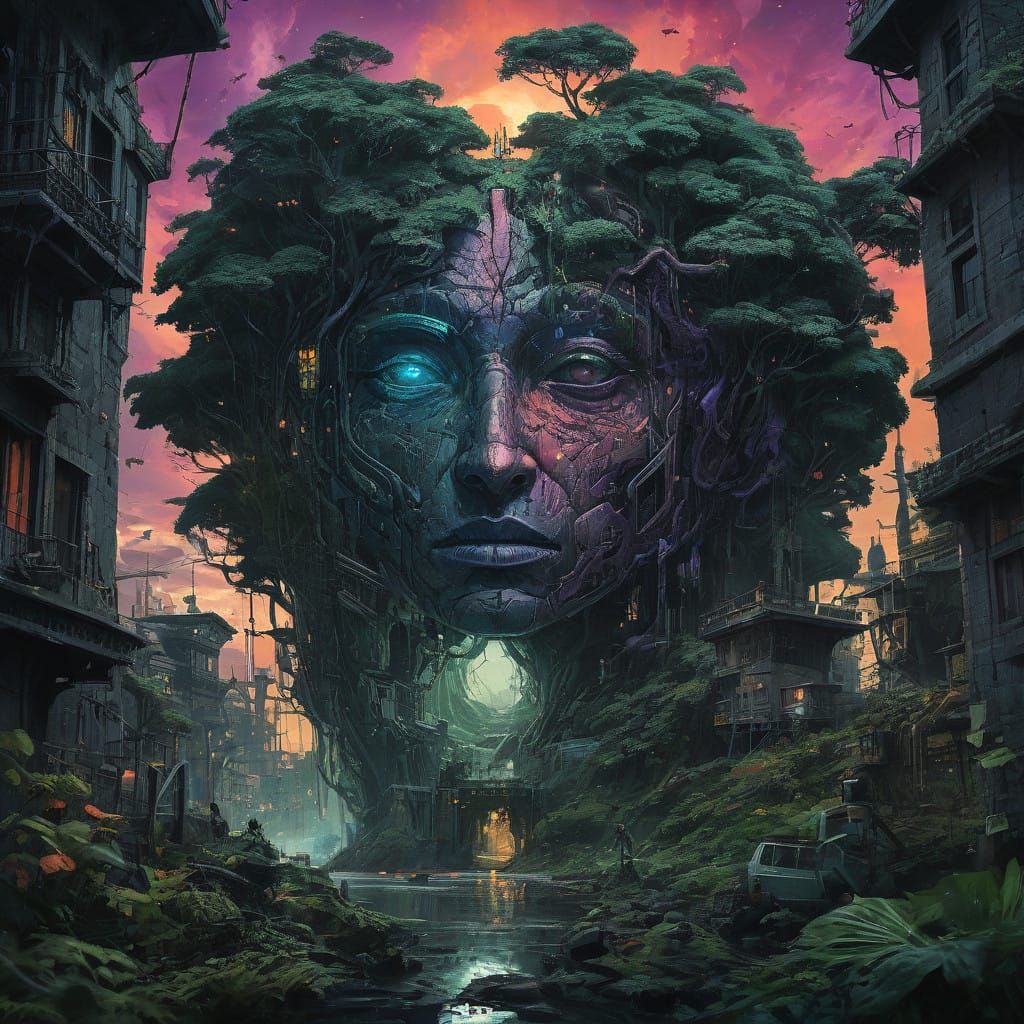 Surreal Face Portrait Collage in Dreamlike Abstraction