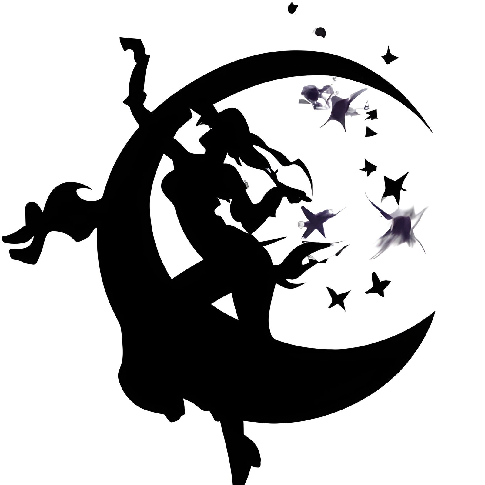 Dancing Arab Woman Y2K Ink Drawing