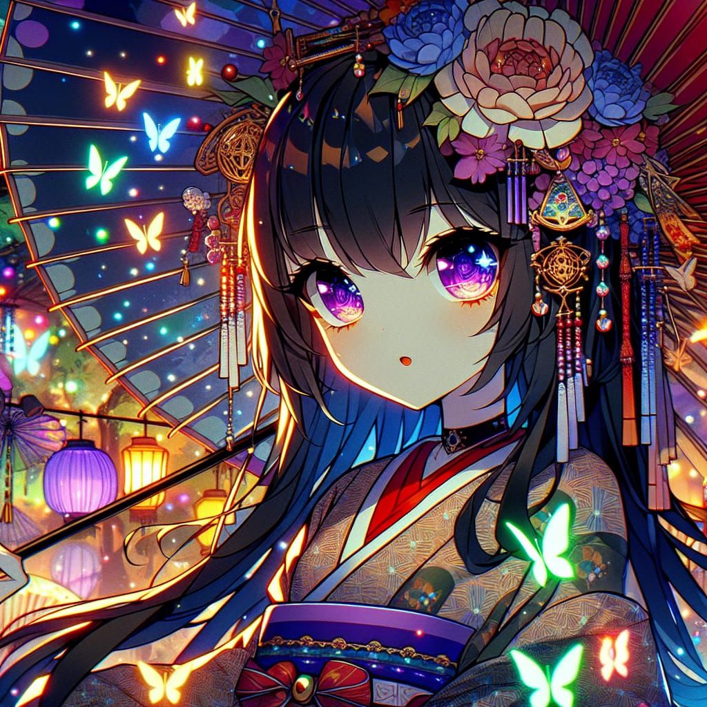 Cute geisha girl 💜🦋