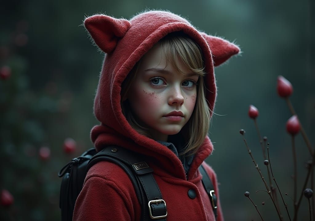 Fiery Redhead Portrait in Art Nouveau Style