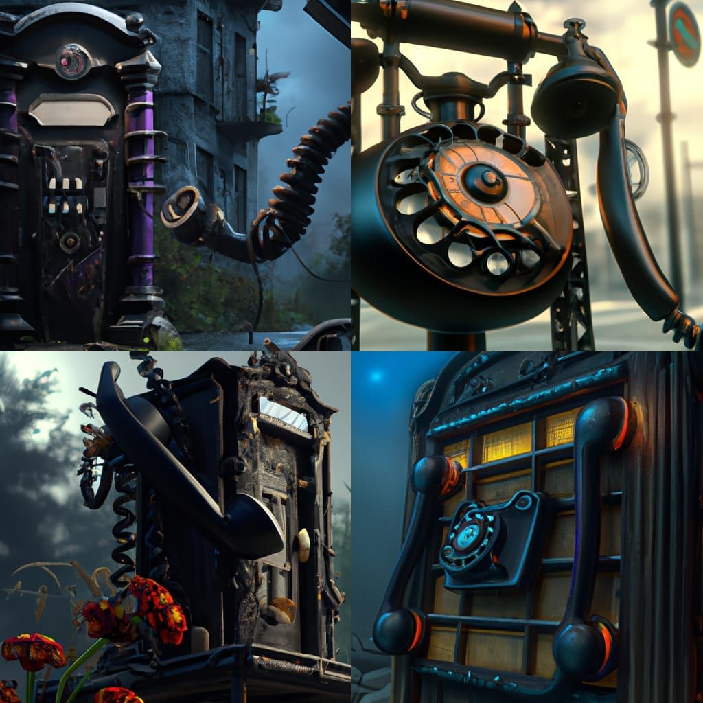 Detailed Matte Painting of a Black Phone