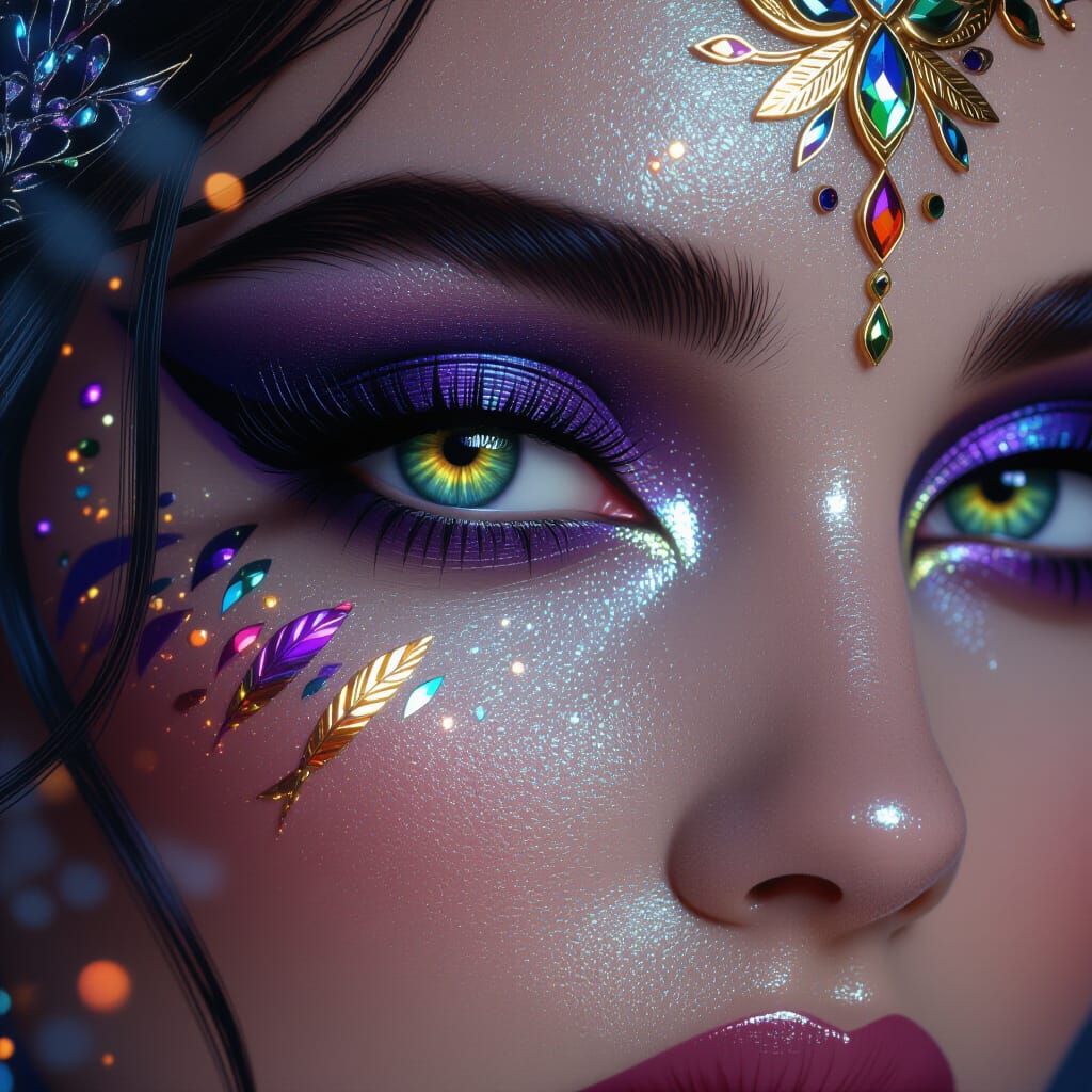 Fantastical Smoky Eyes Makeup Matte Painting