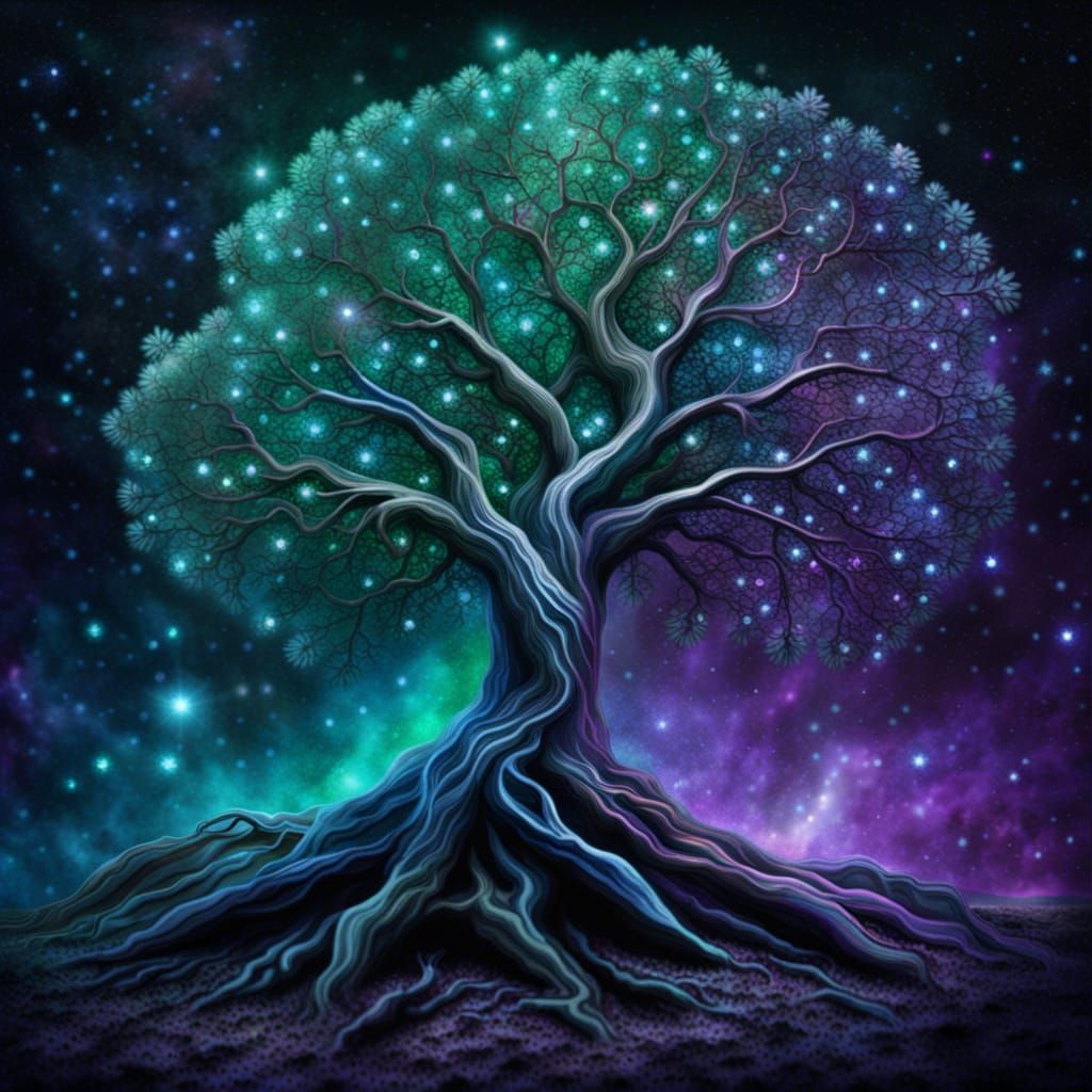 Diamond Tree Resembling a Nebula in Space