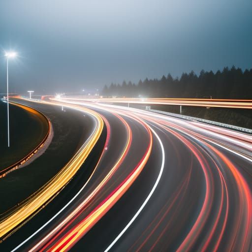Long Exposure Highway at Night: Art Photography