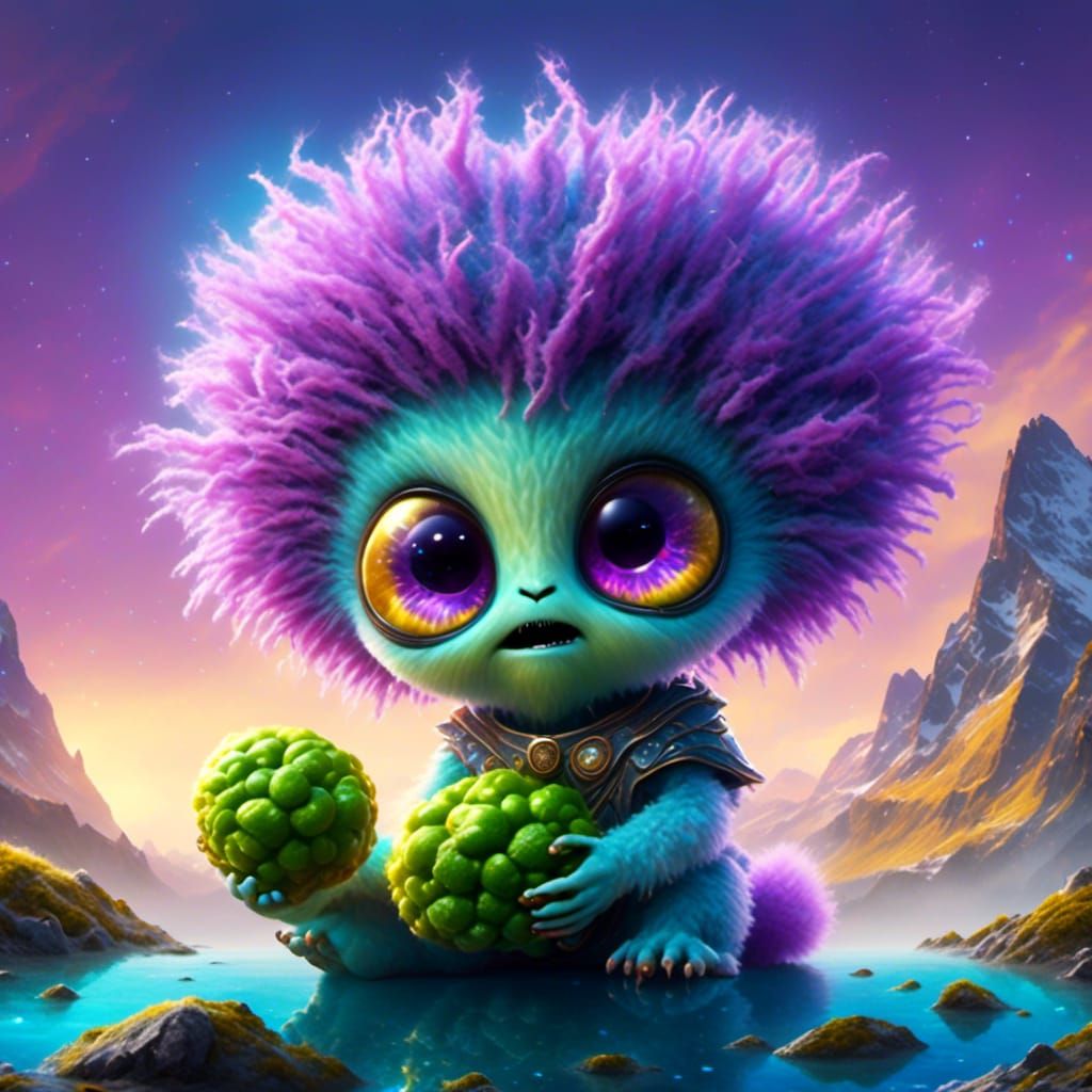 Three-Armed Alien Infant with Dill Pickle Trophy