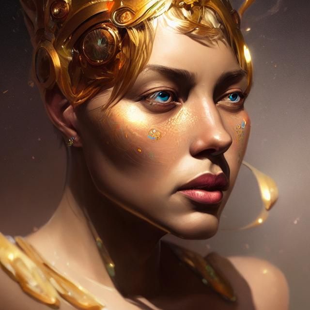 Queen Mother Portrait in Art Nouveau Style