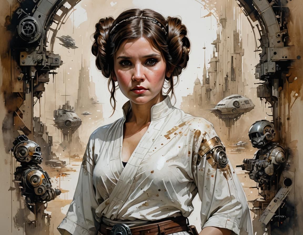 Detailed Portrait of Princess Leia with Soft Lighting
