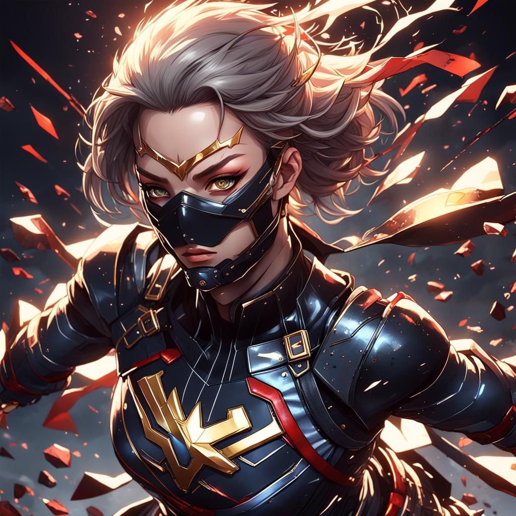 Superheroine's Defeat: Anime-Style 3D Art