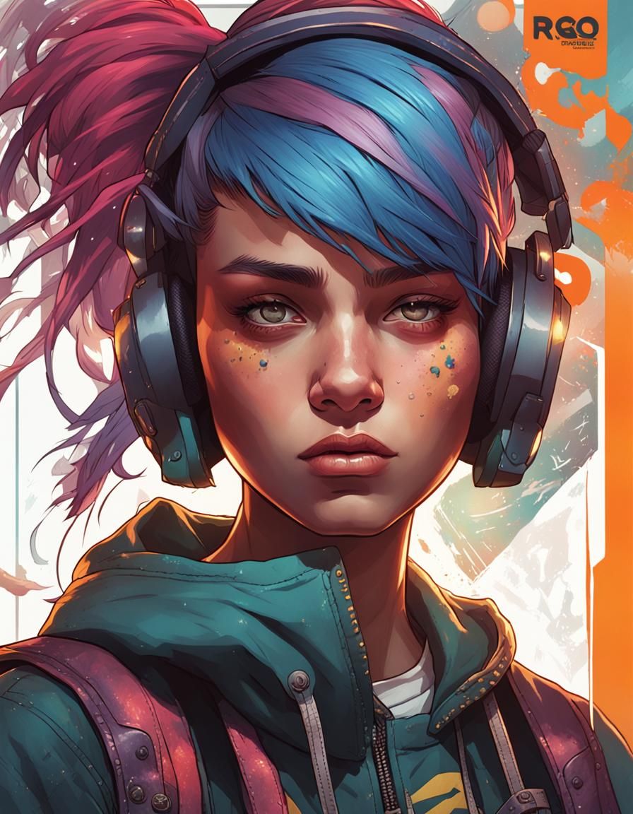 Punk Teen Portrait in Dark Horse Comic Style