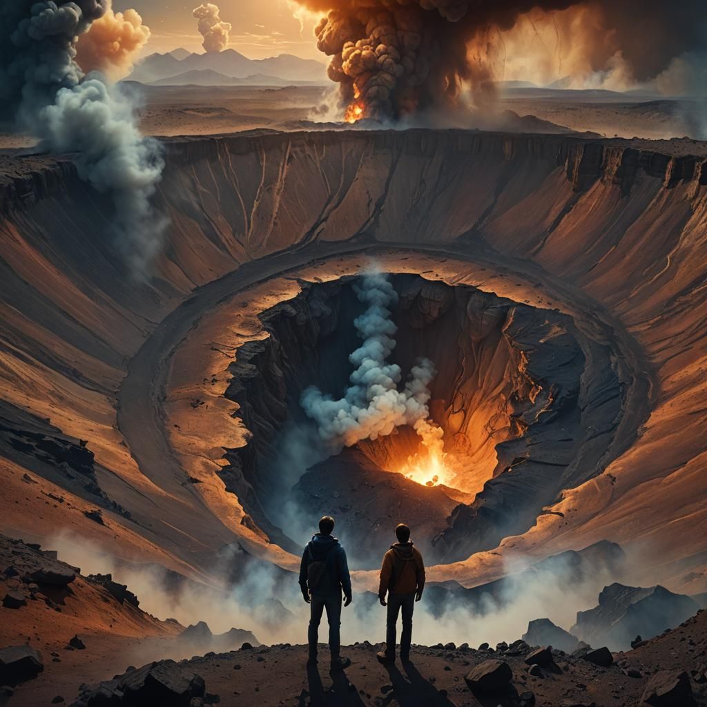 Epic Crater Scene in Digital Matte Painting