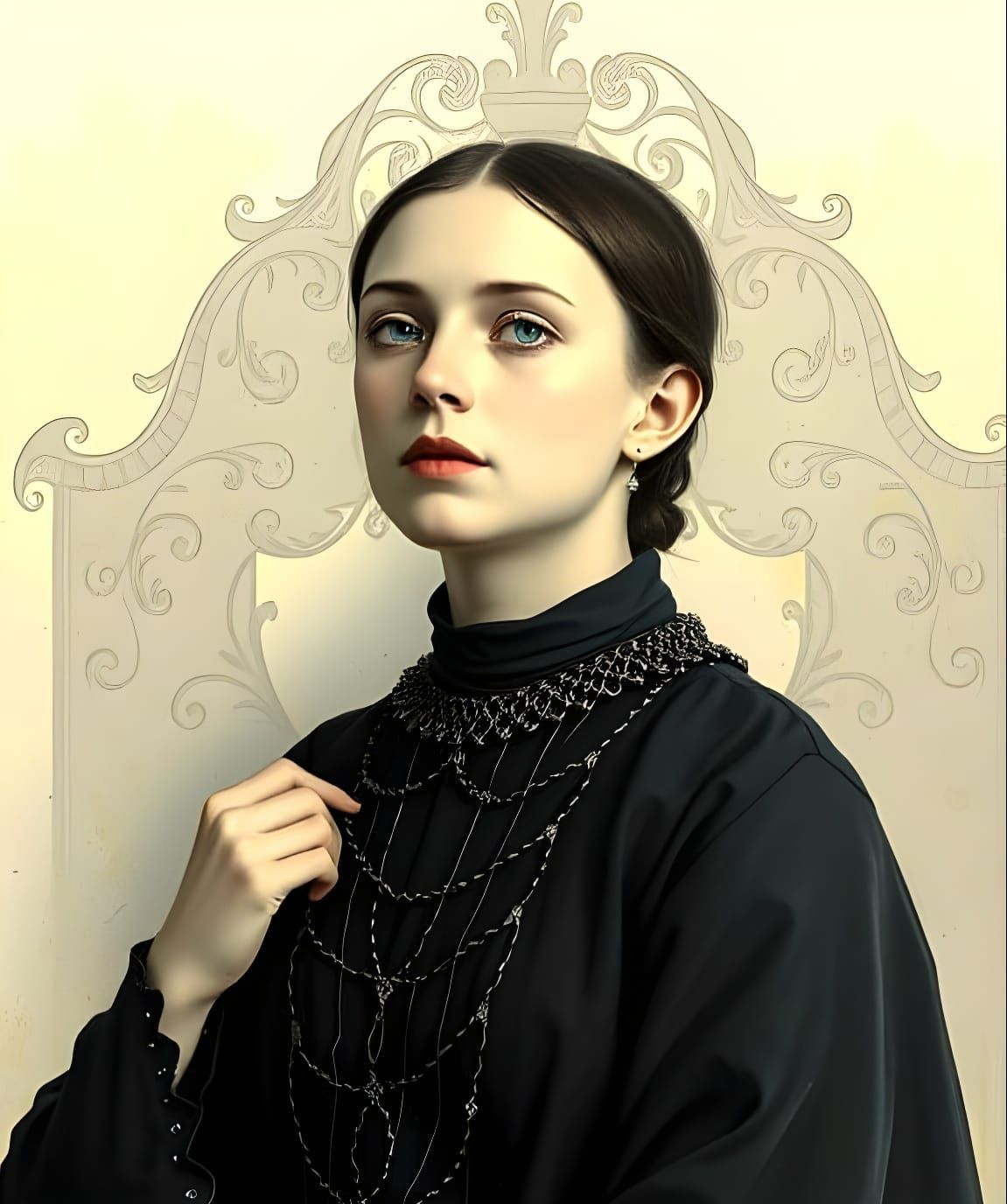 Young Italian Saint in Somber Reflection