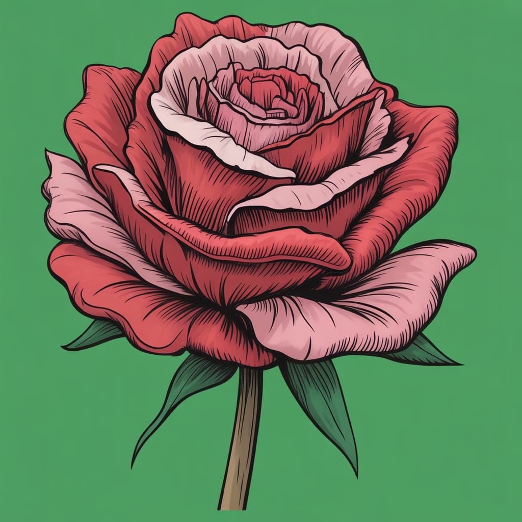 Simple Rose SVG Graphic Illustration