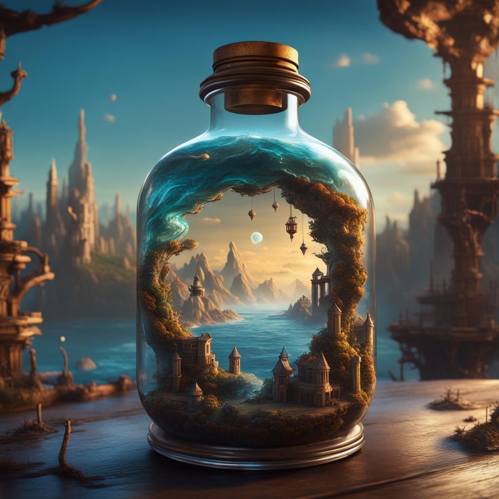 World in a Bottle: Detailed Matte Painting