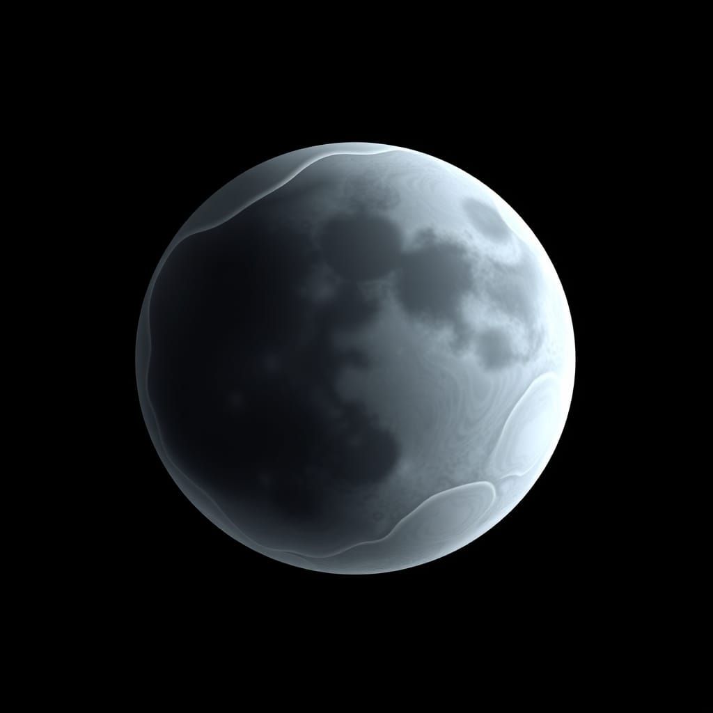 Ethereal Moon in Black Void as Digital Art