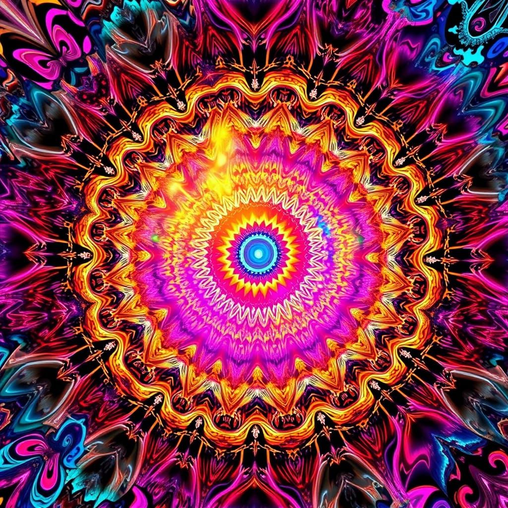 Surreal Fractal Explosion in Vibrant, Cosmic Colors