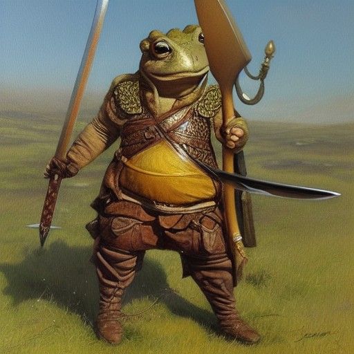 Toad Warrior: Oil Painting by Gurney