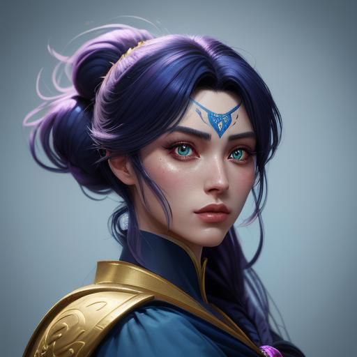 Hyperdetailed Sailor Moon Portrait in Art Nouveau Style