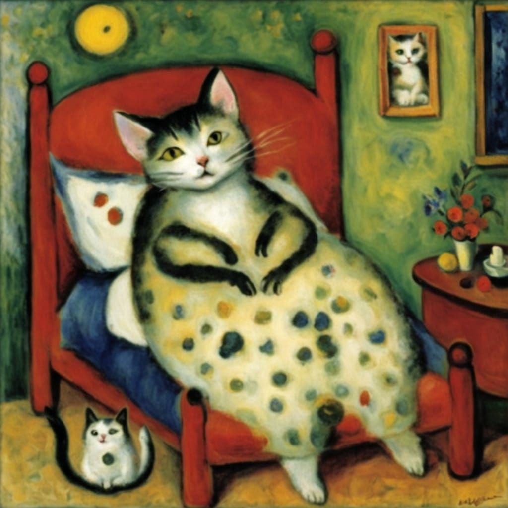 Cat Sings to Mouse in Whimsical Style