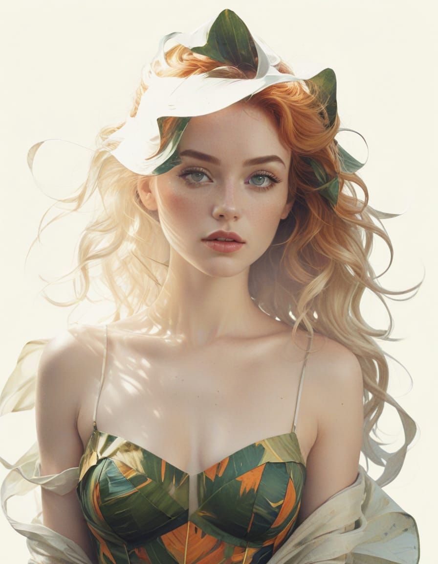 Fantasy Jungle Goddess in Electric Colors