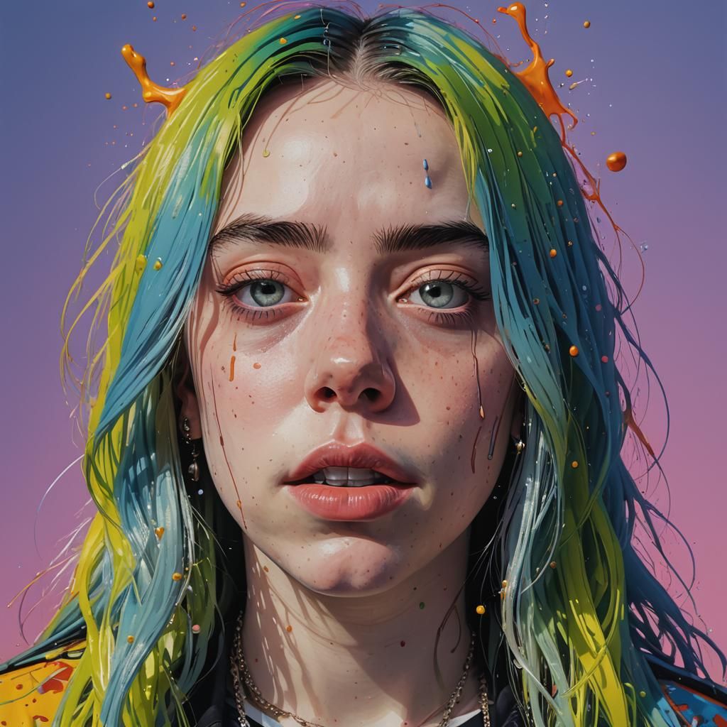 Dramatic Portrait in Splash Art Style