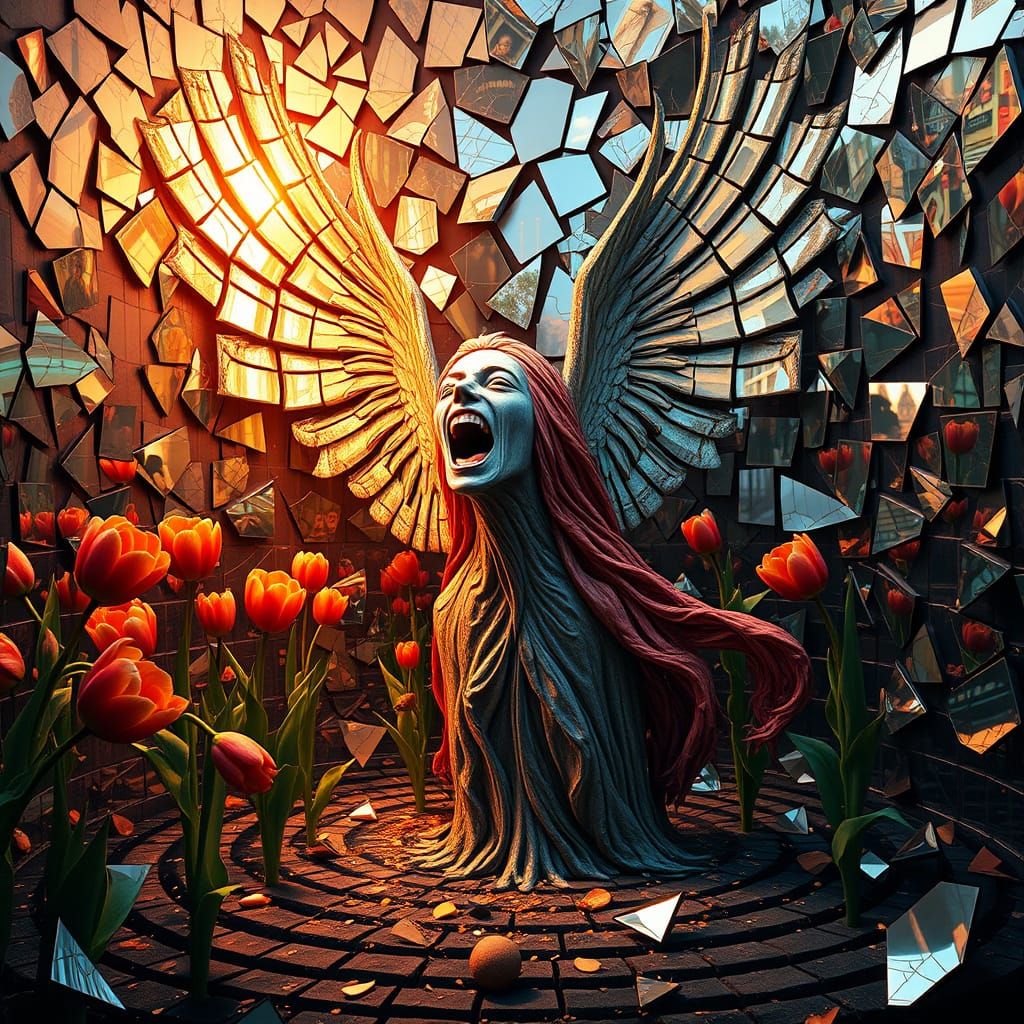 Angel of Memories Screaming in Mirror Labyrinth