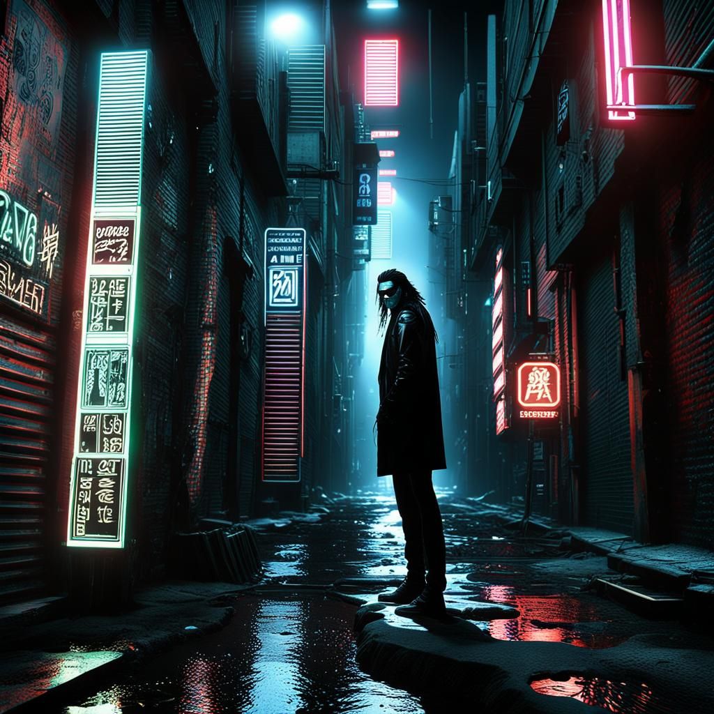 Young Yakuza in Dim Alley: 3D Anime Art