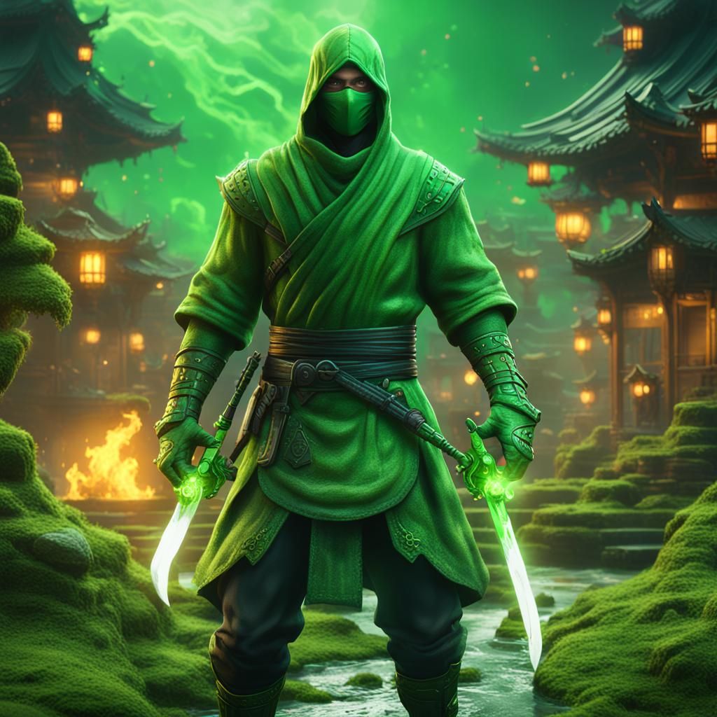 Green Ninja with Acid Elemental Power