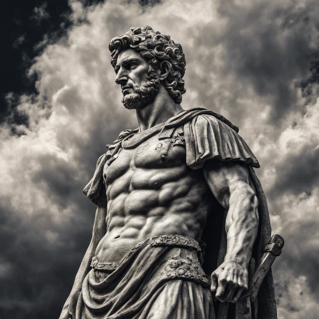 Roman Emperor Chalk Statue with Lightning