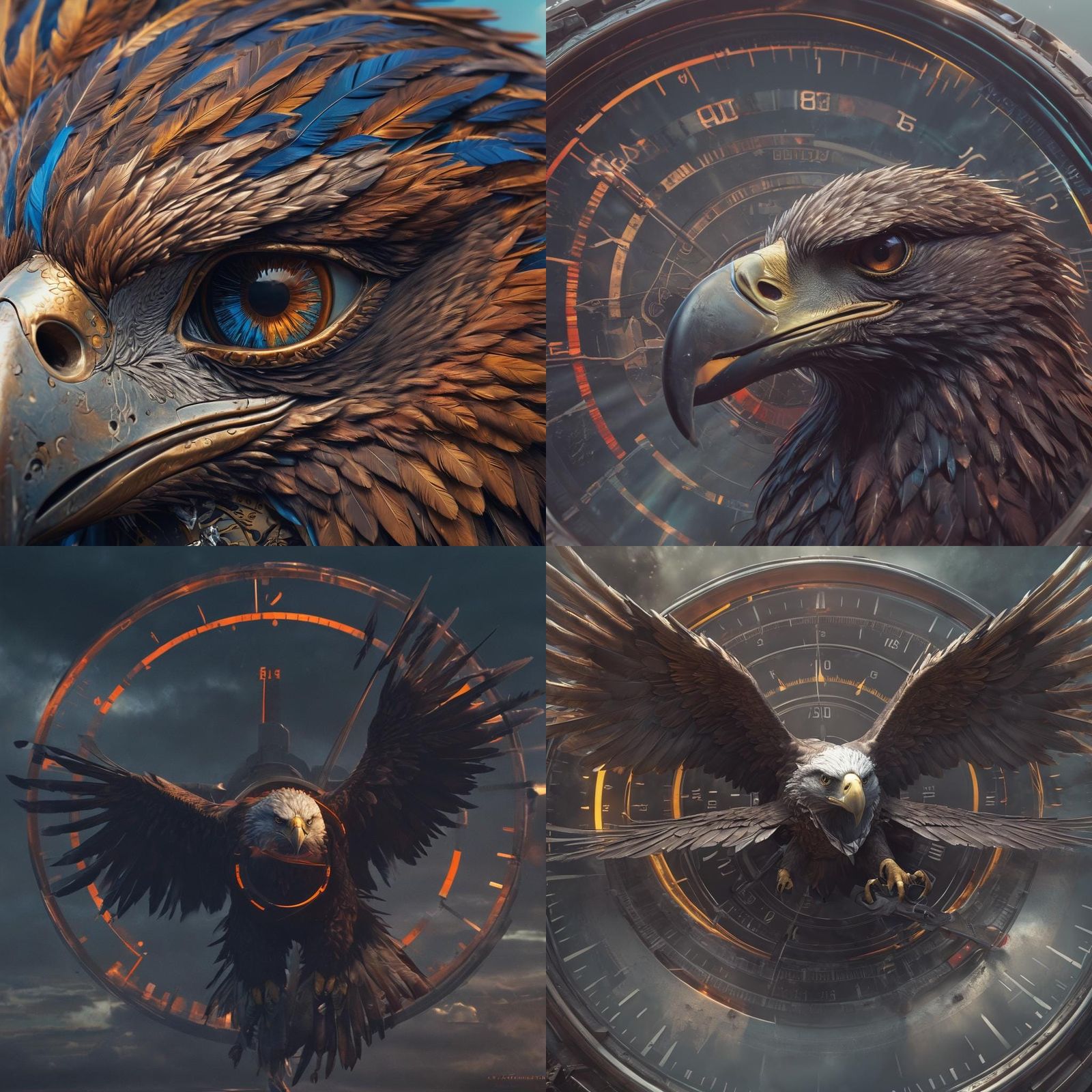 Eagle with Speedometer: Fantasy Concept Art
