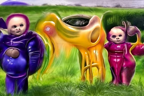 Teletubbies in H.R. Giger Style, Hyperrealistic