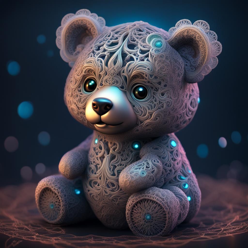 Bioluminescent Lacy Bear Cub in 3D
