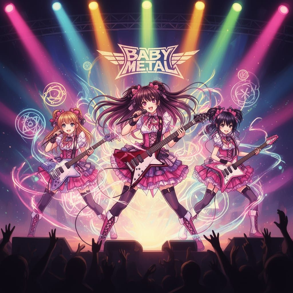 Babymetal Live Performance Anime Illustration