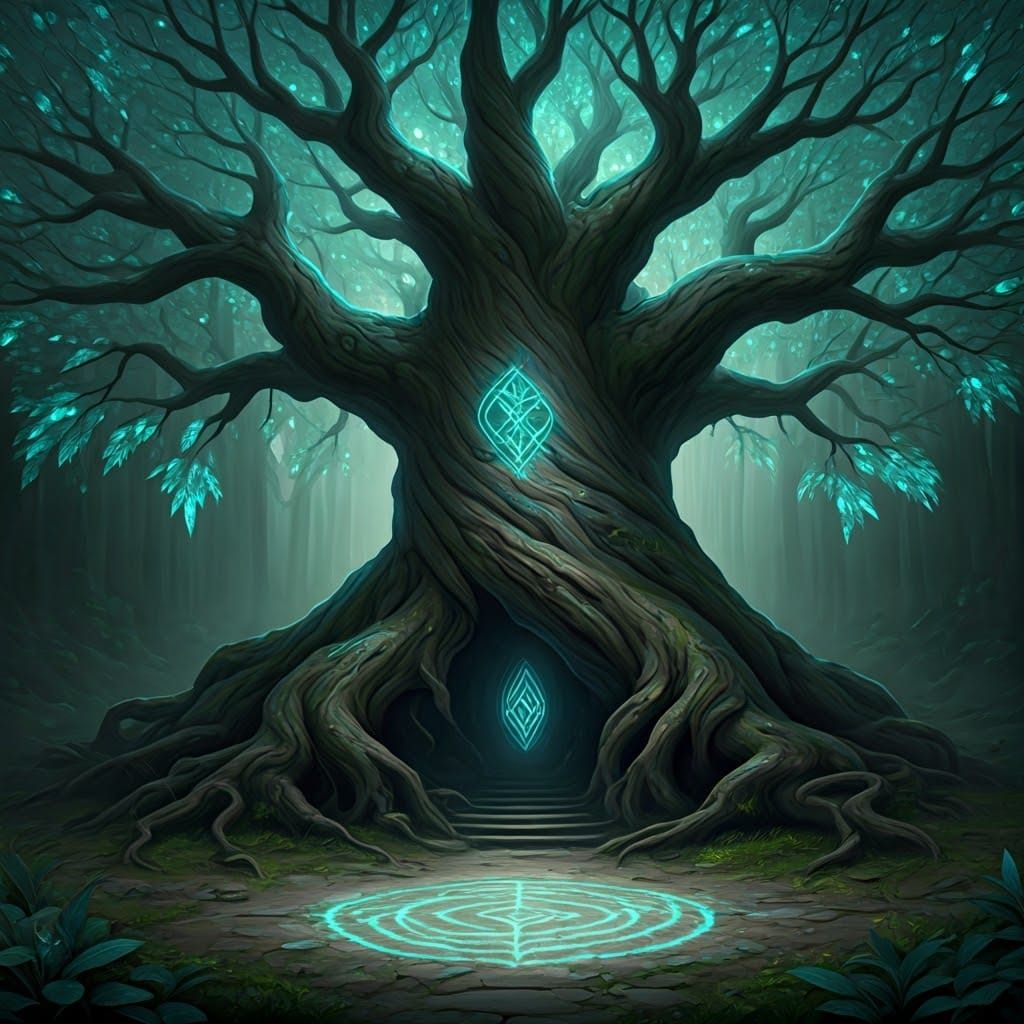 Ancient Oak Tree Radiates Ethereal Energy