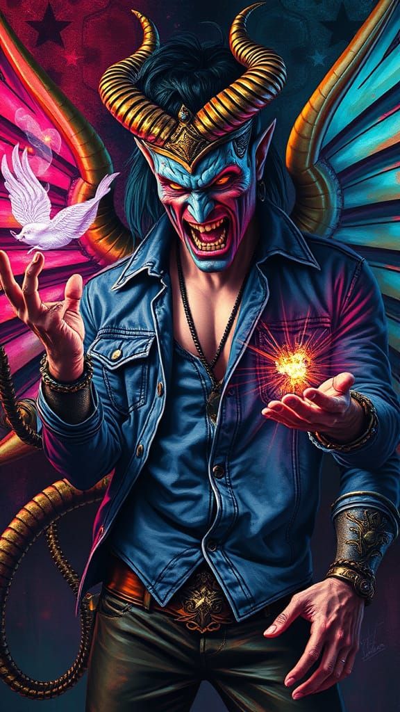 Djinn Granting Wishes of Pure Sin to a Handsome Man dressed ...