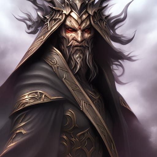 Majestic Demon Warlock Portrait in Dark Fantasy Style