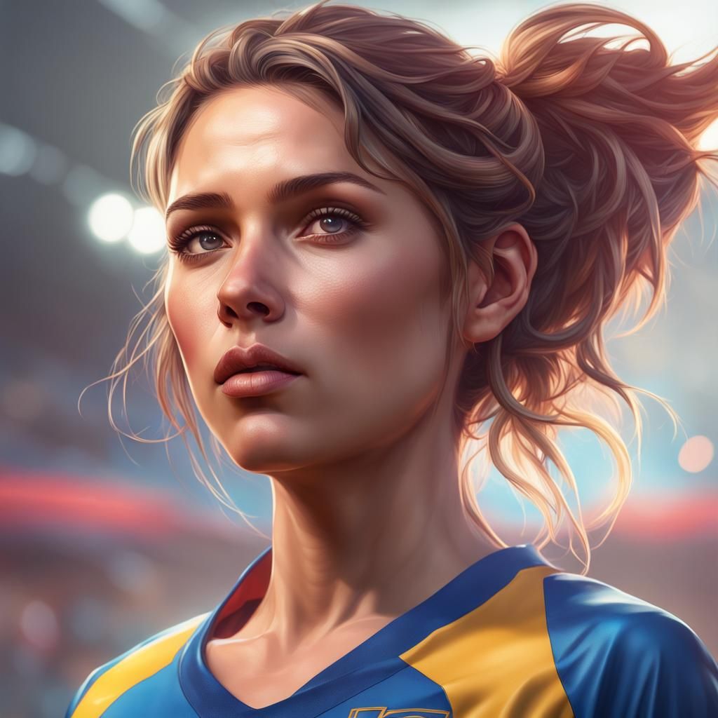 Hyperdetailed Portrait of a Soccer Girl