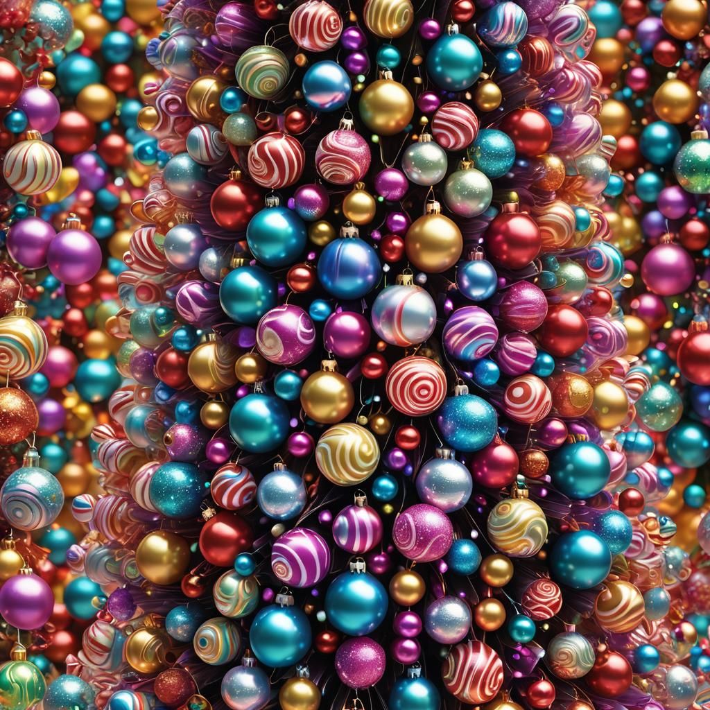 Vibrant Christmas Tree in Whimsical Candy Art